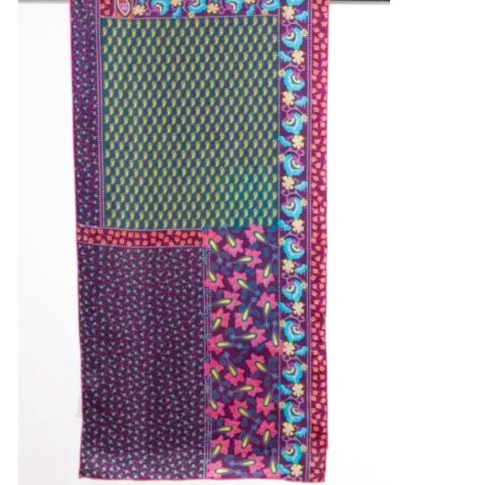 Fraas Silk Paisley Patchwork Print Scarf